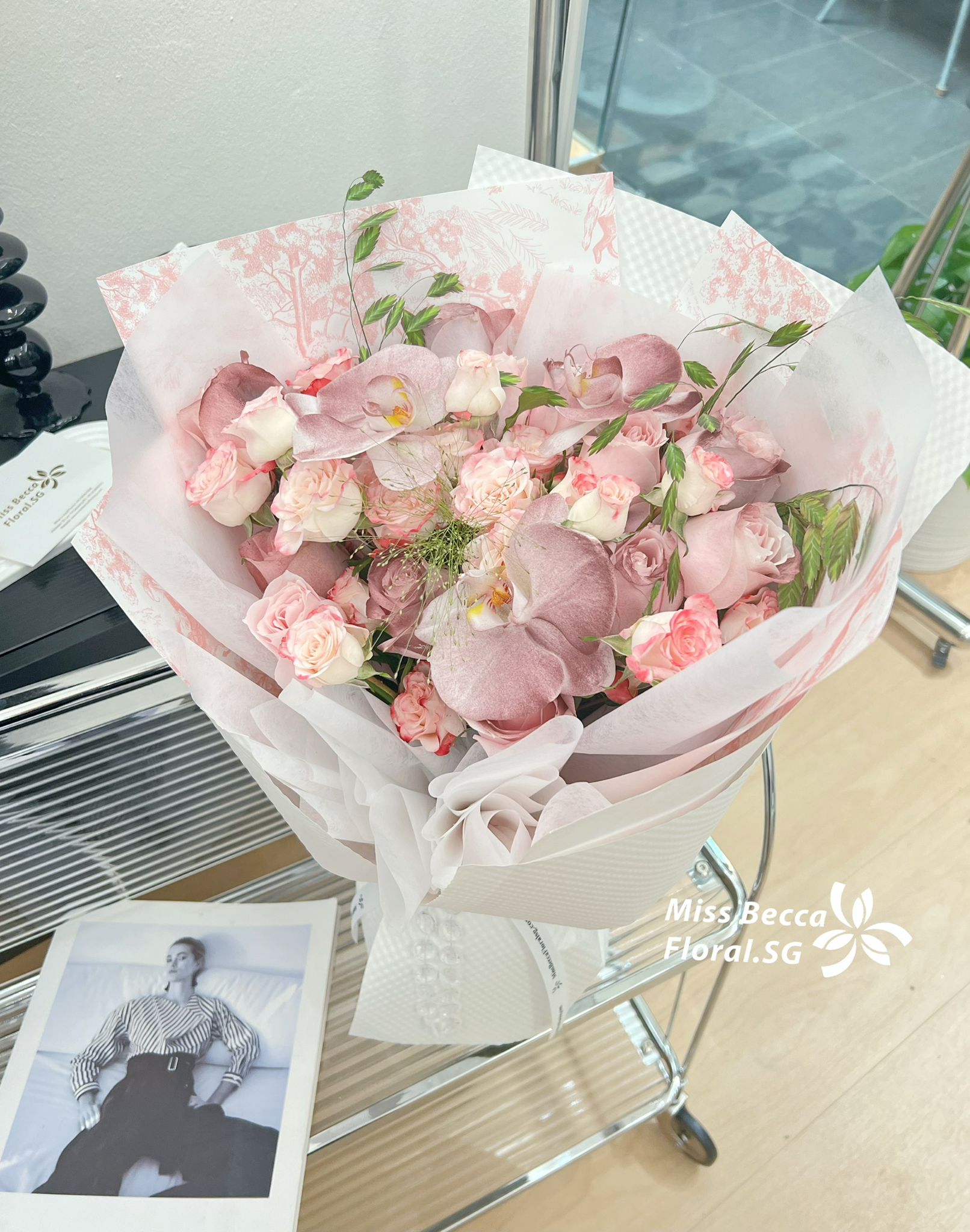 Korea style orchid Rose Mixed Flower Bouquet missbeccafloralsg