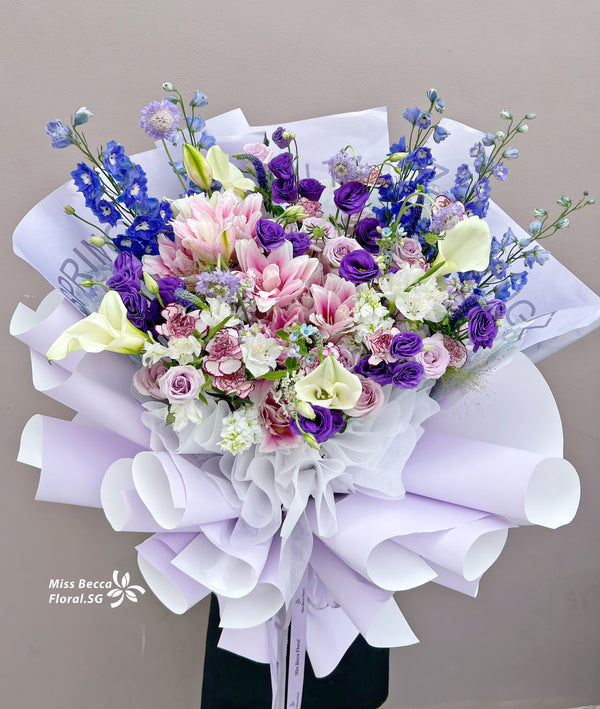 XXL SIZE Korea style PURPLE LIGHT THEME FLOWER BOUQUET (50-60STALKS)