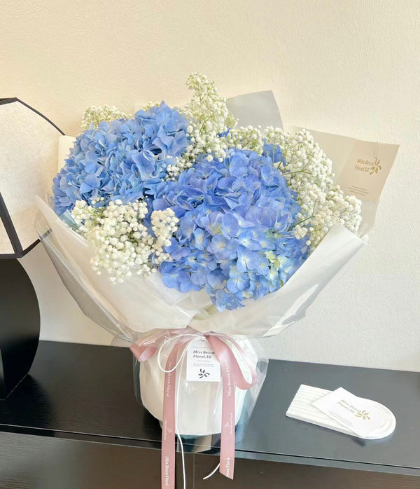 hydrangea gypsophila bouquet fresh flower bouquet