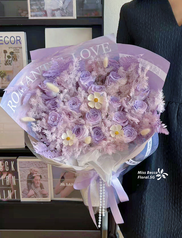 Korea style preserved rose flower bouquet preserved flower