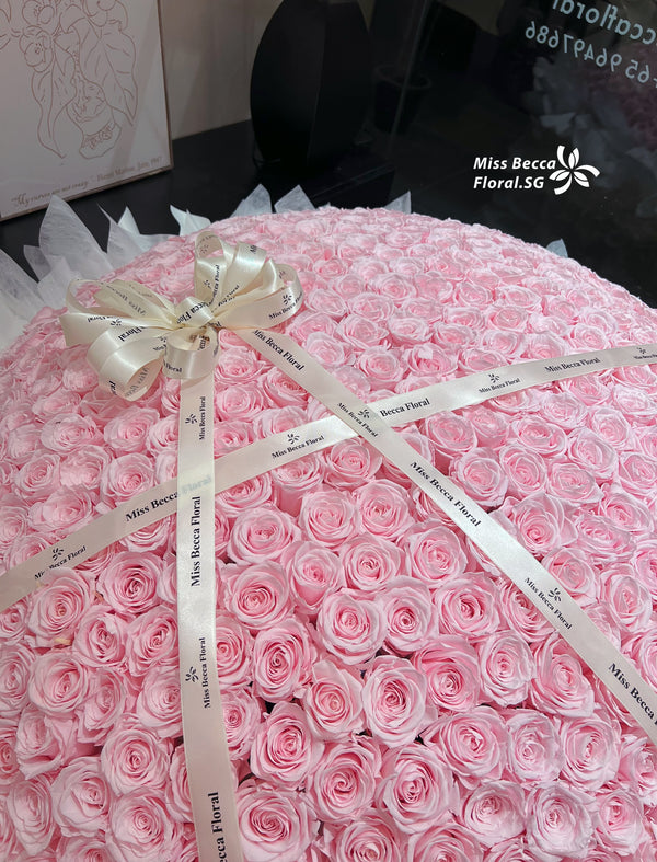 520 stalks preserved rose flower bouquet pink