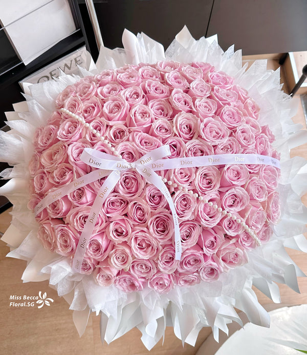 99 roses pink rose proposal flower bouquet fresh flower bouquet