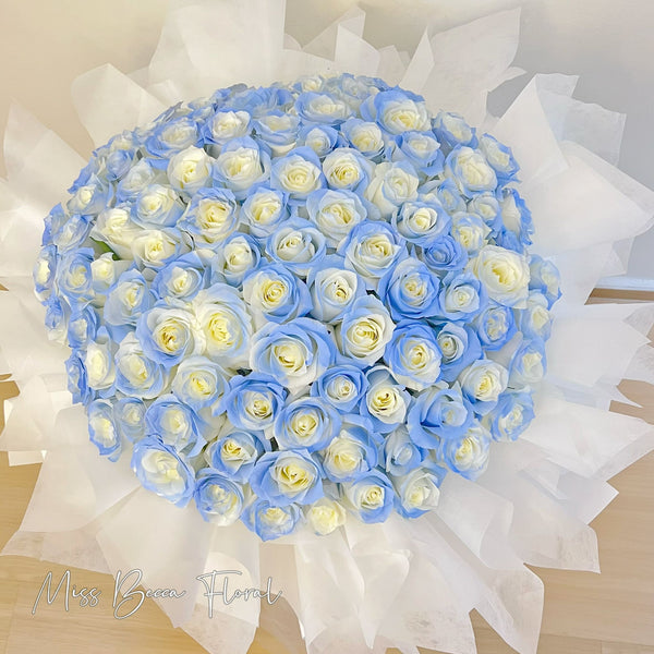 99 Stalks Ice Blue fresh rose  Flower Bouquet