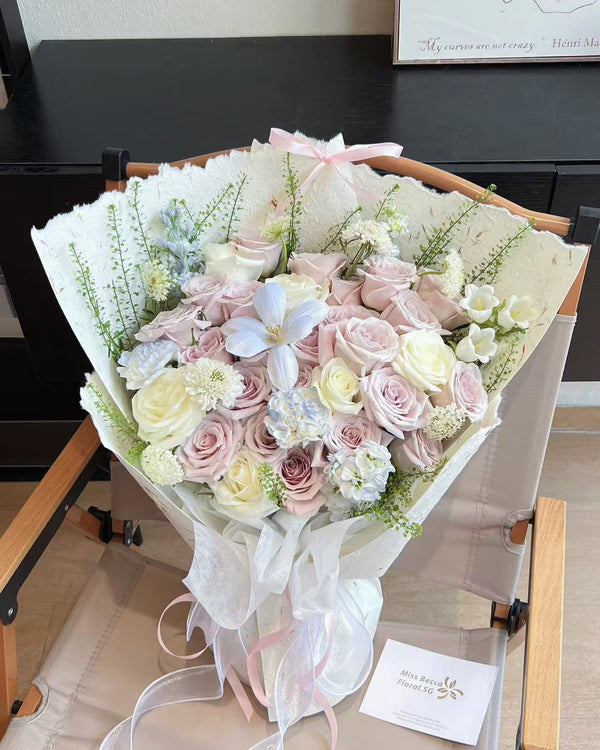 Korea style manta rose tulip mix style flower fresh flower bouquet