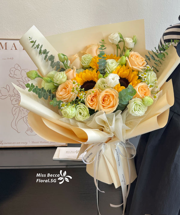 Korea style sunflower rose bouquet graduation bouquetFlower Bouquet