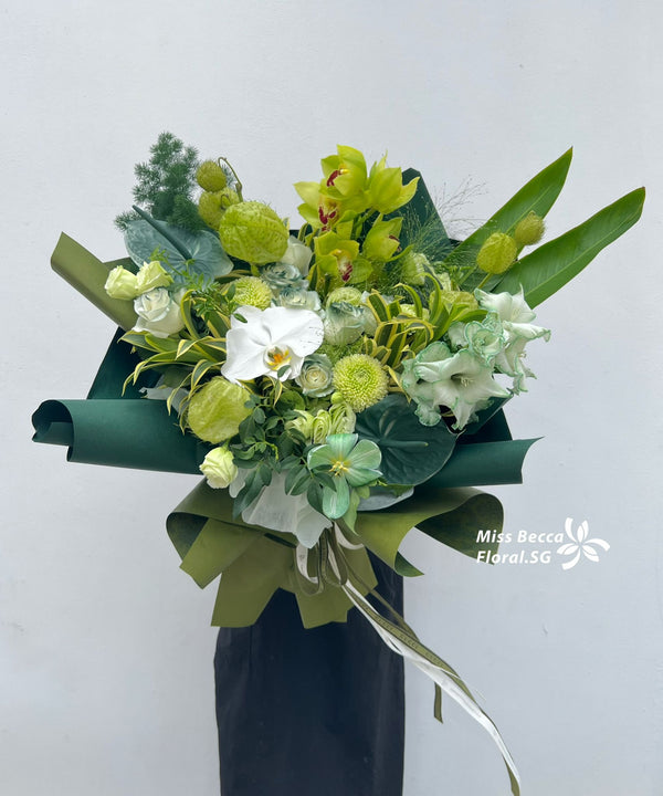 RELAX KOREA STYLE GREEN THEME FLOWER BOUQUET