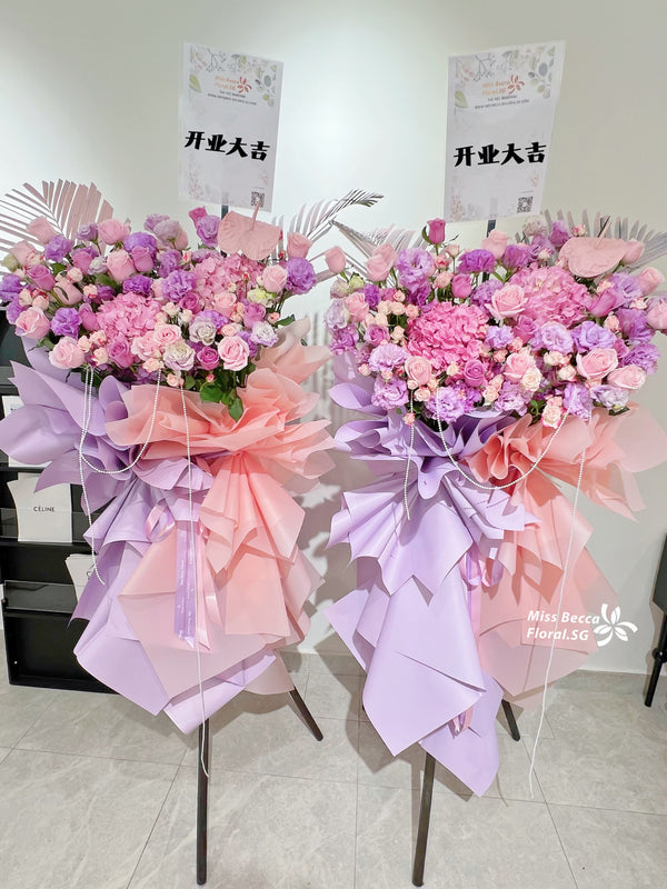 Congratulations flower pink and purple grand opening flower stand