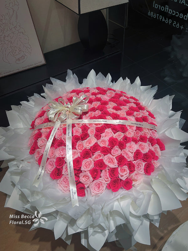 199 stalks Pink Floyd and lychee rose flower