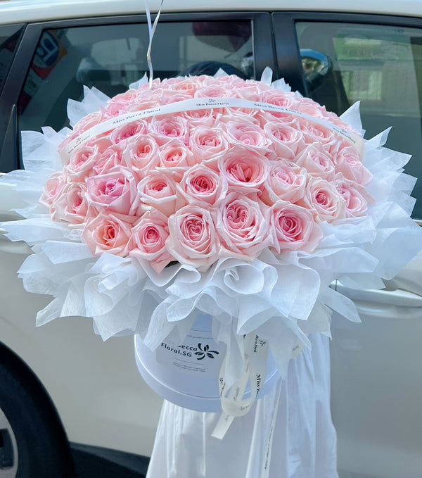 Korea style 66 stalks pink lychee rose flower table flower flower basket