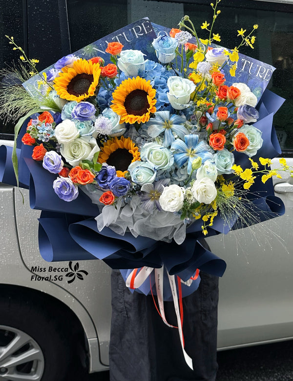 Korea style sunflower bouquet premium fresh flower bouquet