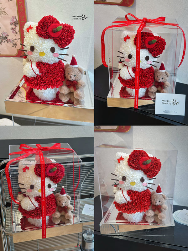 Hello kitty red preserved flower box