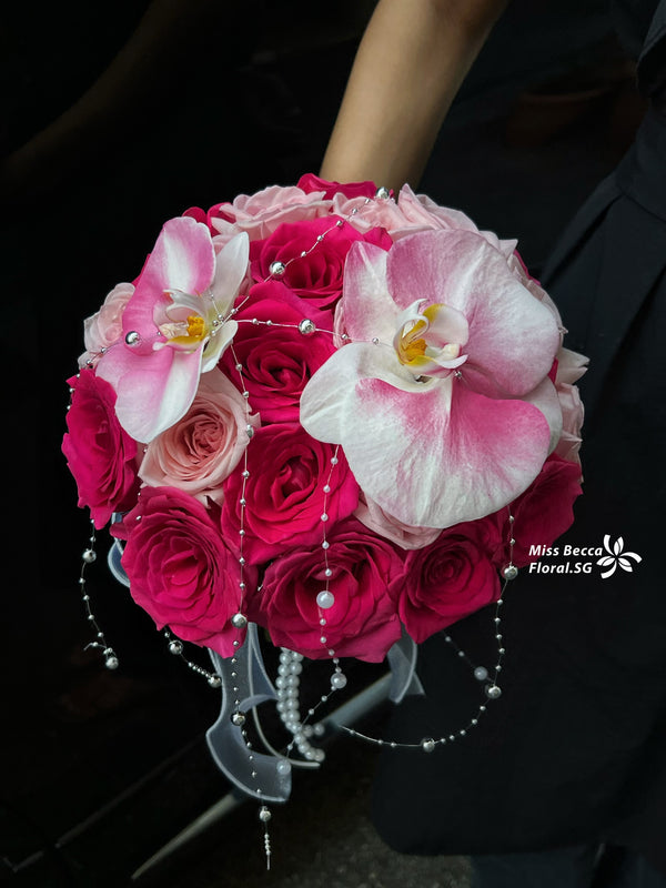 Bridal bouquet Pink Floyd rose