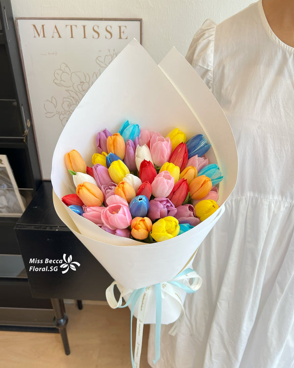 Jordan styles rainbow tulips 40 Stalks