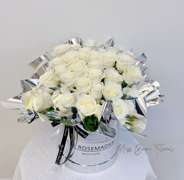 White Rose Fresh Rose Flower Rose Box table flower