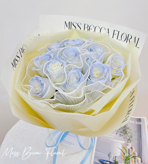 Moonlight Light Blue Rose Bouquet