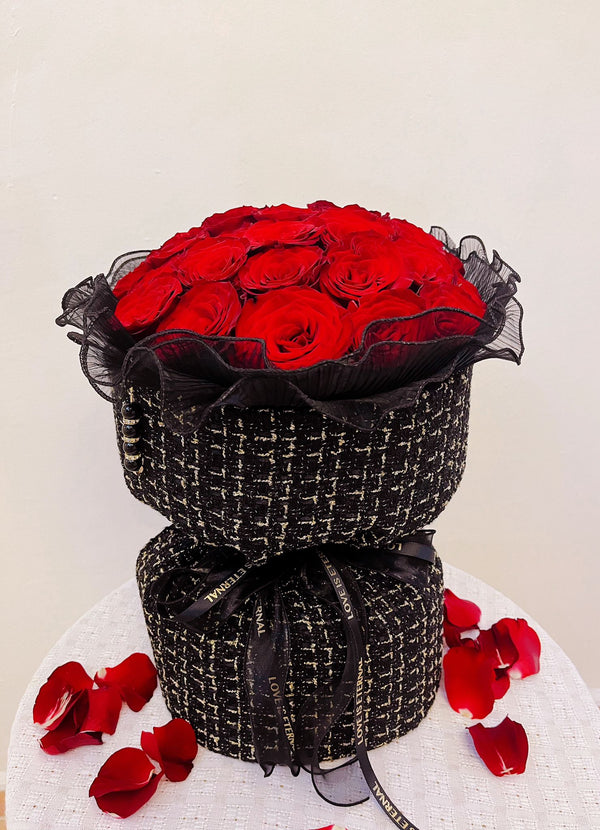 33 Stalks Black Classic Red Rose Bouquet Fresh Flower Bouquet