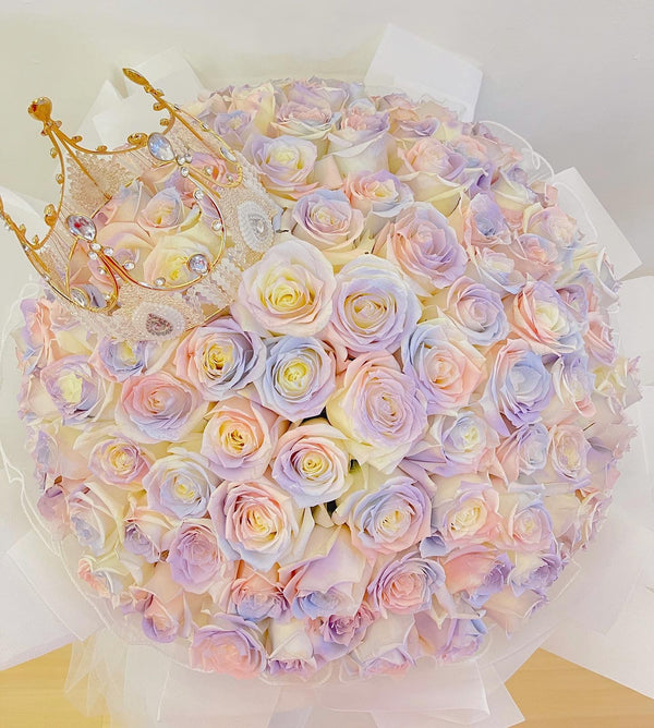 99 Stalks Rainbow rose Flower Bouquet